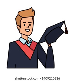 young man student graduated with hat