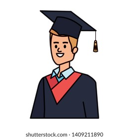 young man student graduated with hat