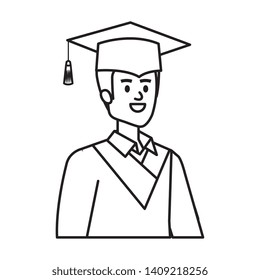young man student graduated with hat