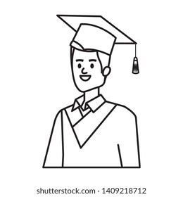 young man student graduated with hat