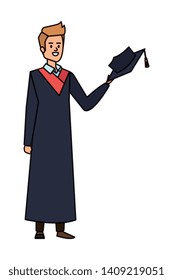 young man student graduated with hat