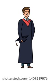 young man student graduated with hat
