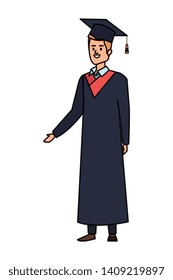 young man student graduated with hat