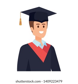 young man student graduated with hat