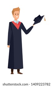 young man student graduated with hat
