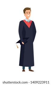 young man student graduated with hat