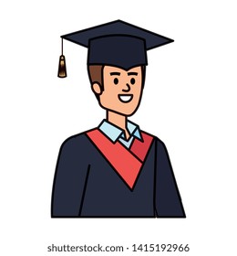 young man student graduated with hat