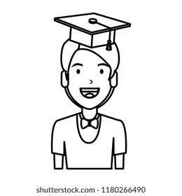 young man student with hat graduation