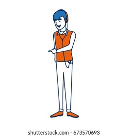 young man student standing cartoon person image