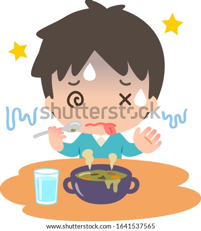 Young man suffering from a bad taste meal