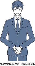 Un joven con traje.