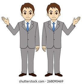 Young man of the suit to guide