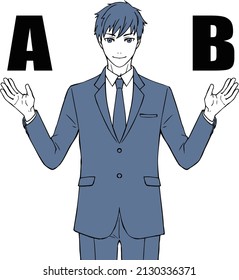 A young man in a suit.
YES or NO