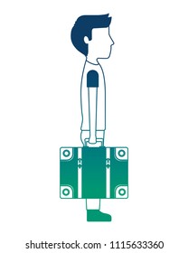 young man with suitcase