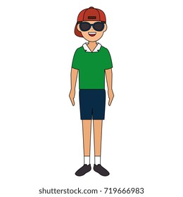 young man with summer collection clothes 
