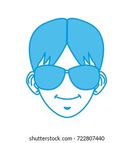 Young man with sunglasses cartoon