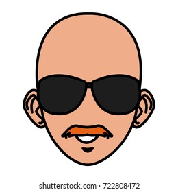 Young man with sunglasses cartoon