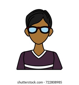 Young man with sunglasses cartoon