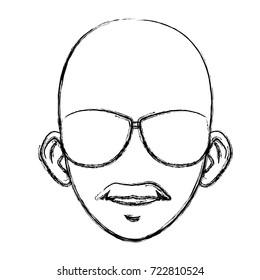 Young man with sunglasses cartoon