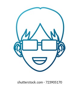 Young man with sunglasses cartoon