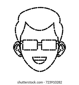 Young man with sunglasses cartoon