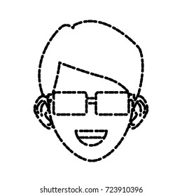 Young man with sunglasses cartoon