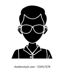 Young man with sunglasses cartoon