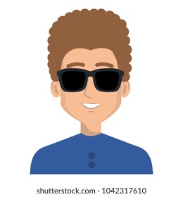 young man with sunglasses character