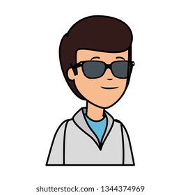young man with sunglasses character