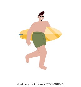 junger Mann mit Surfbrett