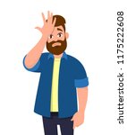 Young man surprised with hand on head for mistake, remember error. Forgot, bad memory. Human emotion, facial expression feelings and body language concept in cartoon style vector illustration.