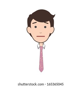 Young man surprised over white background. Vector design.