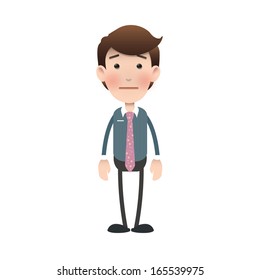 Young man surprised over white background. Vector design.