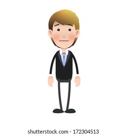 Young man surprised over white background. Vector design. 