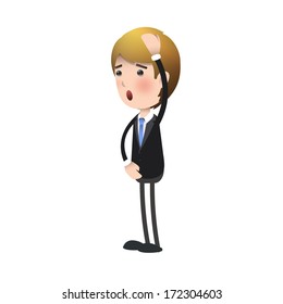 Young man surprised over white background. Vector design. 