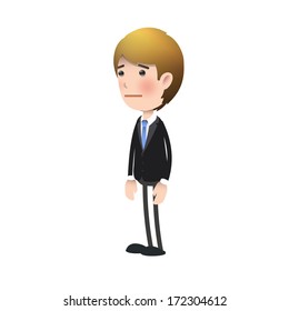 Young man surprised over white background. Vector design. 