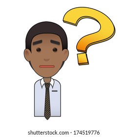 Young man surprised over white background. Vector design. 