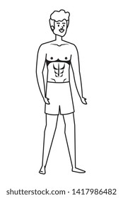 young man with swimsuit avatar character