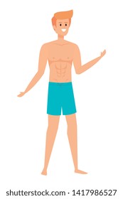 young man with swimsuit avatar character