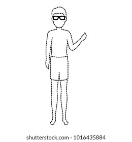 young man in swimsuit character
