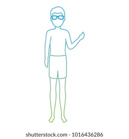 young man in swimsuit character