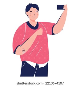 young man take a selfie