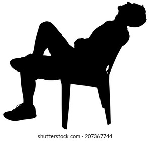 Young man taking a break, vector