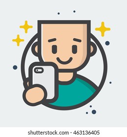 Young man taking selfie