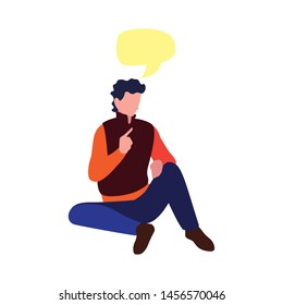 young man with talk bubble