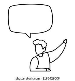 young man talking character
