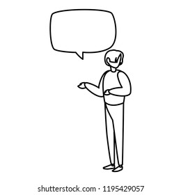 young man talking character