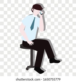 Joven hablando del concepto de celular. Diseño creativo de ideas. Ilustración vectorial plana para plantilla, folleto o presentación.