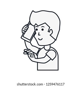young man talking on smartphone
