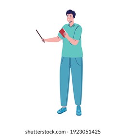 docencia de jóvenes con diseño de ilustración de vector de libros